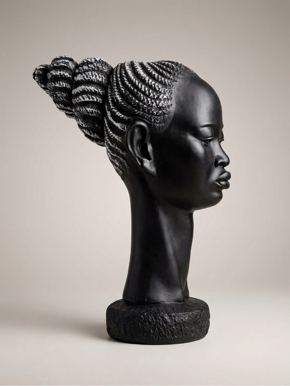Vintage mid century Chalkware Bust African Women Head